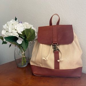 Unisoul Timeless Classic Leather + Canvas Backpack